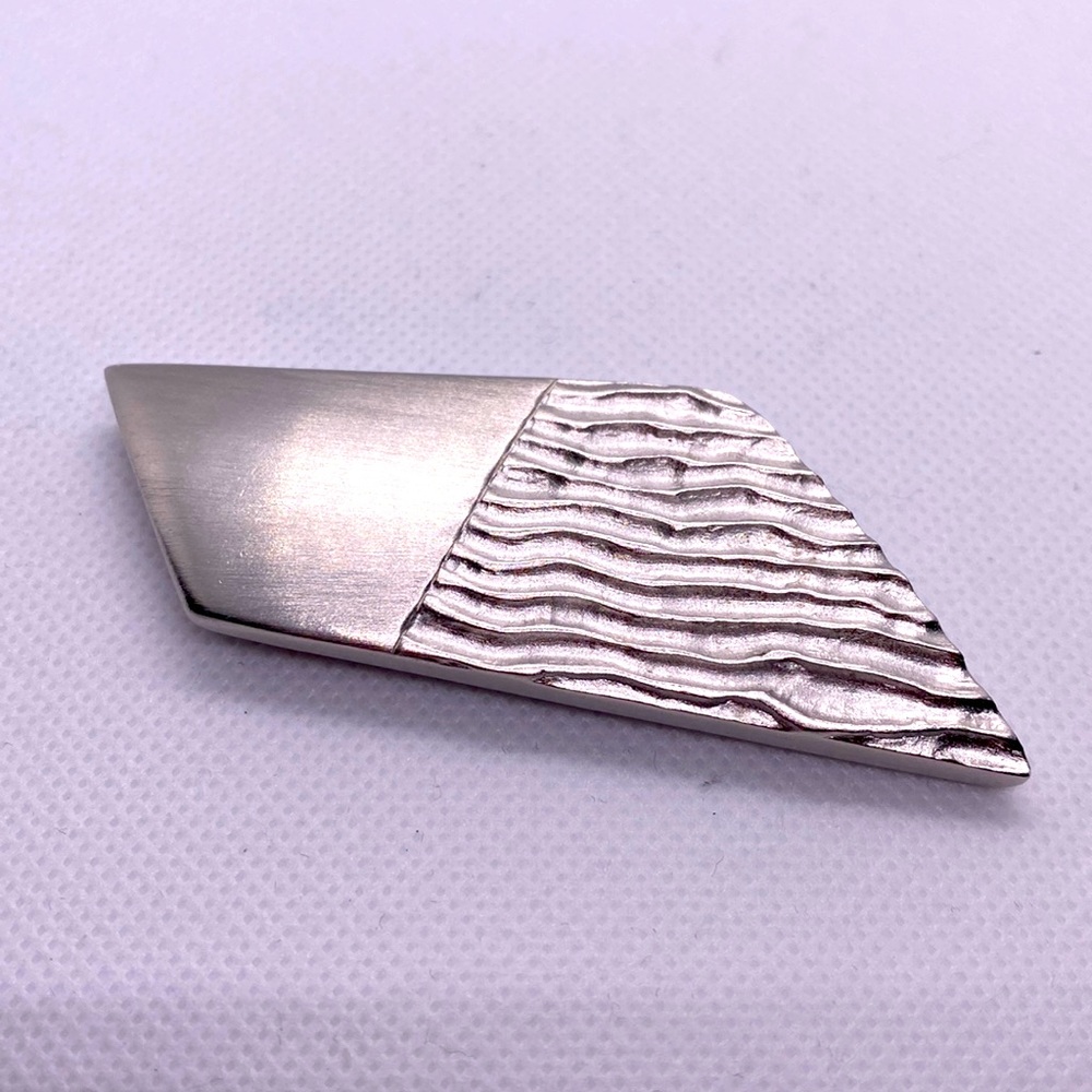 Monet Silvertone Modern Design Brooch